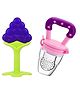 NeonateCare Baby Silicone Fruit Teether & Fruit Feeder Combo - Blue Fruit teether & Pink Fruit Feeder