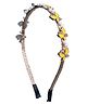 Daizy Butterfly Applique Detailed Pearls Embellished Hair Band - Yellow
