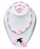 Daizy Pearls Embellished Floral Applique Detailed Jewellery Combo Set - Baby Pink