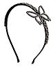 Daizy Stone Embellished Butterfly Designed Hair Band - Black