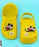 Yellow Bee Disney Perforated Clogs With Mickey Mouse Designed Rotating Charms - Yellow