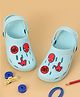 Yellow Bee Marvel Perforated Clogs With Avengers Featuring Spiderman Charms - Light Blue