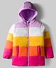 Pine Kids Woven Full Sleeves Hooded Padded Winter Jacket with Color Block Design - Multicolor