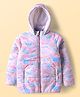 Pine Kids Woven Full Sleeves Hooded Padded Jacket with Camouflage Print & Pocket - Pink