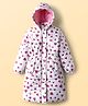 Pine Kids Woven Full Sleeves Hooded Padded Jacket With Heart Print - Pink