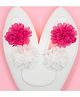 Twisty Locks Set Of 2 Floral Applique Detailed Hair Clips - White & Pink