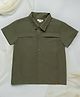 PURPLE UNITED KIDS Poplin Woven Half Sleeves Solid Shirt - Olive