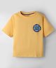 Smarty Boys Sinker Knit Half Sleeves T-Shirt With Stay Cool Text Print - Yellow
