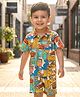 Babyhug Single Jersey Knit Half Sleeves Printed Shirt & Shorts Co-Ord Set - Multicolor
