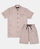 CAVIO Cotton Woven Half Sleeves Never Stop Learning Because Life Never Stops Teaching Text Printed Coordinating Shirt & Shorts Set - Pink