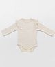 Softsens Cotton Elastane Knit Full Sleeves Abstract Embroidered Ecru Onesie - Off White