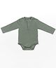 Softsens Cotton Elastane Knit Full Sleeves Ribbed Onesie - Dark Green