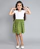 Funshine Rayon Woven Half Sleeves Floral Printed Dress - Green