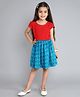 Funshine Rayon Woven Half Sleeves Floral Printed Dress - Sky Blue