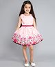 Funshine Woven Sleeveless Floral Printed Dress With Belt - Peach
