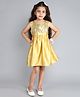 Funshine Satin Woven Sleeveless Sequins Embellished Dress With Belt - Fawn