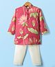 Saka Designs Cotton Woven Full Sleeves Floral Printed Kurta & Pyjama Set - Red