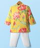 Saka Designs Cotton Woven Full Sleeves Floral Printed Kurta & Pyjama Set - Yellow