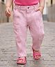 Babyoye Cotton Woven Full Length Over Dyed Jeans With Pockets - Pink
