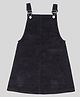 tweeny mini Corduroy Woven Sleeveless Solid Pinafore Dress - Black