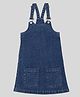 tweeny mini Denim Woven Sleeveless Solid Pinafore Dress - Blue