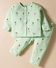 ToffyHouse Cotton Knit Half Sleeves Co-ords Night Suit with Ballet Print - Light Green
