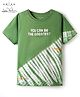 Arias Cotton Knit Half Sleeves Tie & Dye T-Shirt With HD Text Print - Green