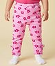 Babyoye Cotton Knit Full Length Leggings With Floral Print - Pink