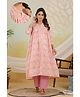 Ikk Kudi by Seerat Cotton Woven Three Fourth Sleeves Abstract Printed Kurta With Nursing Access & Pant Set - Pink