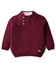 Babyhug Knit Full Sleeves Sweater With Cable Knit Design - Maroon