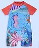Kiddopanti Half Raglan Sleeves Sea Life Printed Legged Swimsuit - Coral & Blue