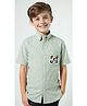CAVIO Cotton Woven  Half Sleeves Screen Printed Shirt - LightGreen