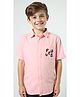 CAVIO Cotton Woven  Half Sleeves Screen Printed Shirt - Peach