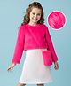 Hola Bonita Woven Full Sleeves Tee & Dress with Sling Bag & Fur Detailing - Pink & White
