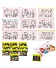 Birthday Popper Colour Your Pencil Pouches & Sketch Pens Combo as Birthday Return Gifts - Set of 10 - Assorted Theme Coloring Zipper Bags for Creative Kids, School Art Projects