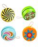 Birthday Popper 4 Pcs High-Speed Wooden Yo-Yo Spinner Toy as Birthday Return Gifts for Kids