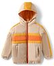 Pine Kids Woven Full Sleeves Padded Hooded Jacket With Cut & Sew Design - Yellow