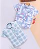 blushh berry Cotton Blend Woven Pack Of 2 Half Sleeves Checked & Abstract Printed Shirts - Green & Blue