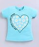 Kidcity Cotton Sinker Knit Half Sleeves Floral Printed Top - Sky Blue
