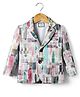 Noddy Full Sleeves Abstract Printed Blazer - Green