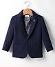 Noddy Full Sleeves Textured Blazer With Inner Fleece Lining - Navy Blue