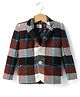 Noddy Full Sleeves Checked Textured Blazer - Rust