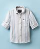 Noddy Cotton Full Sleeves Striped Shirt - Light Blue
