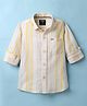 Noddy Cotton Full Sleeves Striped Shirt - Yellow