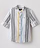 Noddy Full Sleeves Striped Mandarin Collar Shirt - Yellow
