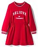 Pine Kids Cotton Knit Full Sleeves Winter Sweatshirt Dress With Believe in Yourself Text Print - Red
