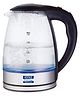 KENT Elegant Electric Glass Kettle (16052), 1.8 L, Stainless Steel Heating Plate, Borosilicate Glass Body, Boil Drying Protection-Transparent