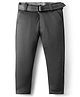 Rikidoos Cotton Lycra Woven Textured Pant With Belt - Black