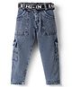 Rikidoos Denim Woven Solid Jeans With Belt - Blue