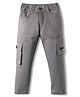Rikidoos Cotton Woven Solid Cargo Pants - Light Grey